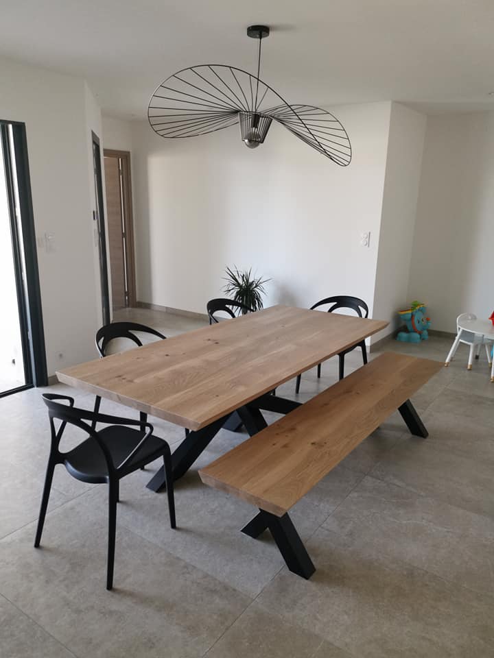 Plateau de table en bois massif sur mesure, artisan Vaucluse